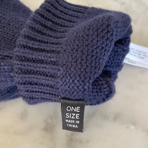 TALBOTS Navy Soft Cable Knit Cotton Blend Gloves One Size - Picture 10 of 12